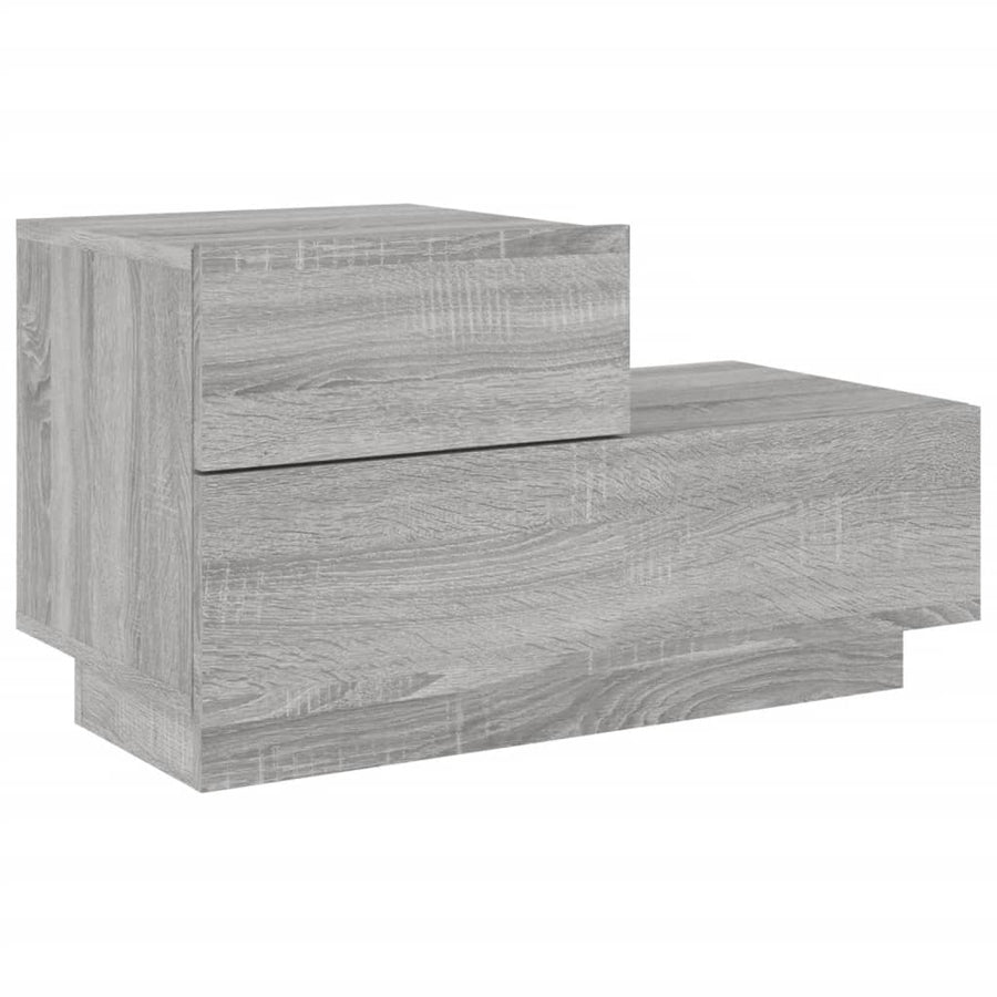 Nachtkastje Met Led-Verlichting 70X36X40,5 Cm Grijs sonoma
