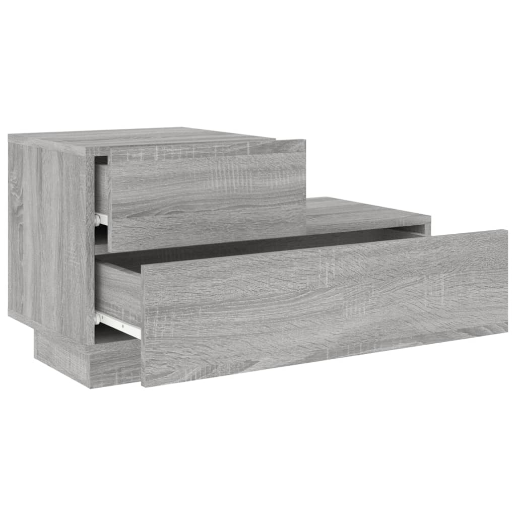 Nachtkastje Met Led-Verlichting 70X36X40,5 Cm Grijs sonoma