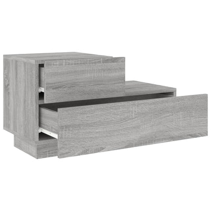 Nachtkastje Met Led-Verlichting 70X36X40,5 Cm Grijs sonoma