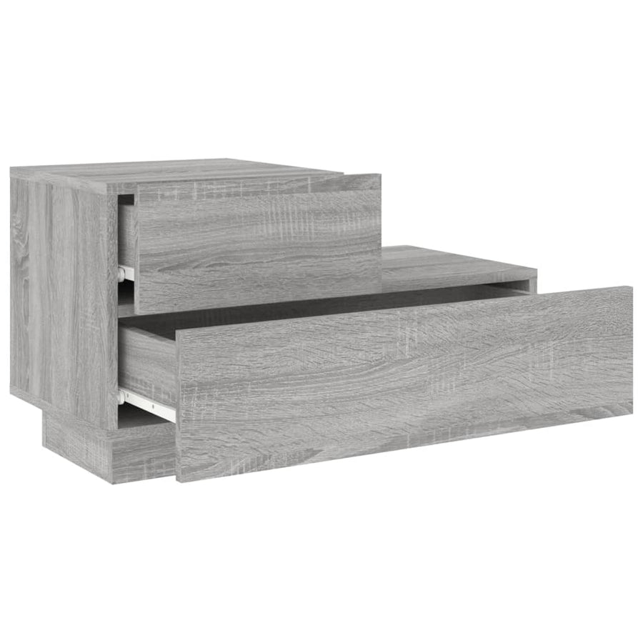 Nachtkastje Met Led-Verlichting 70X36X40,5 Cm Grijs sonoma