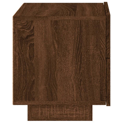 Nachtkastje Met Led-Verlichting 70X36X40,5 Cm Bruineikenkleurig bruin eikenkleur
