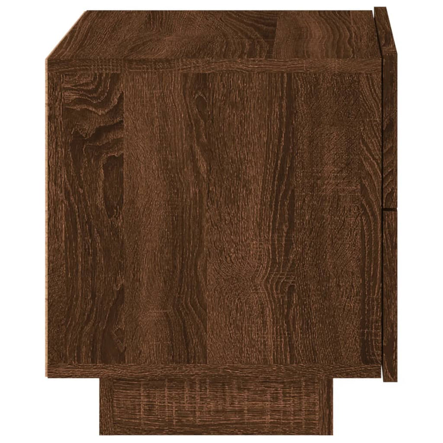 Nachtkastje Met Led-Verlichting 70X36X40,5 Cm Bruineikenkleurig bruin eikenkleur