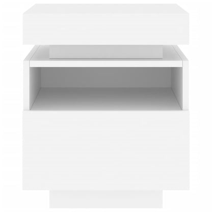 Nachtkastje Met Led-Verlichting 40X39X48,5 Cm 1 Wit