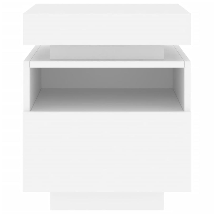 Nachtkastje Met Led-Verlichting 40X39X48,5 Cm 1 Wit