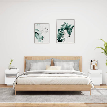 Nachtkastjes Met Led-Verlichting 40X39X48,5 Cm 2 Wit