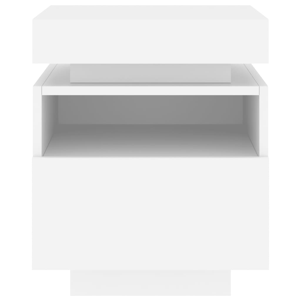 Nachtkastjes Met Led-Verlichting 40X39X48,5 Cm 2 Wit