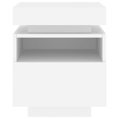 Nachtkastjes Met Led-Verlichting 40X39X48,5 Cm 2 Wit