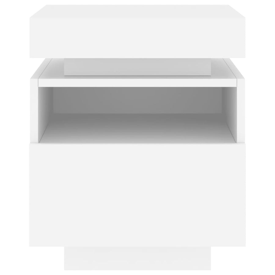 Nachtkastjes Met Led-Verlichting 40X39X48,5 Cm 2 Wit