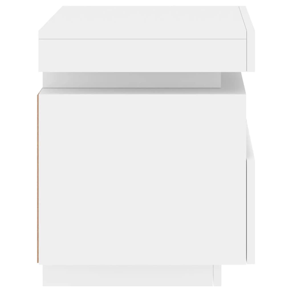 Nachtkastjes Met Led-Verlichting 40X39X48,5 Cm 2 Wit