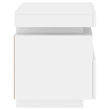 Nachtkastjes Met Led-Verlichting 40X39X48,5 Cm 2 Wit
