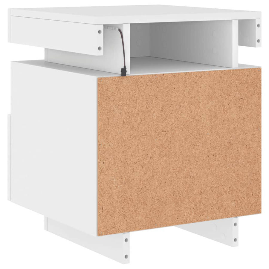 Nachtkastjes Met Led-Verlichting 40X39X48,5 Cm 2 Wit