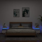Nightstands with LED lighting 2 pcs 40x39x48.5 cm white
