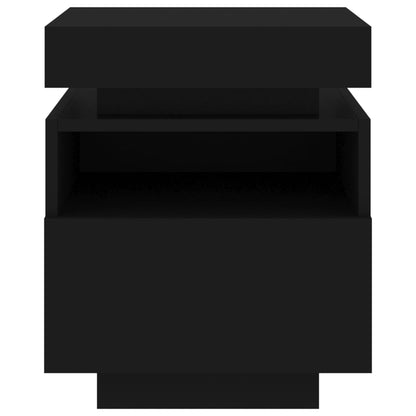 Nachtkastje Met Led-Verlichting 40X39X48,5 Cm 1 Zwart