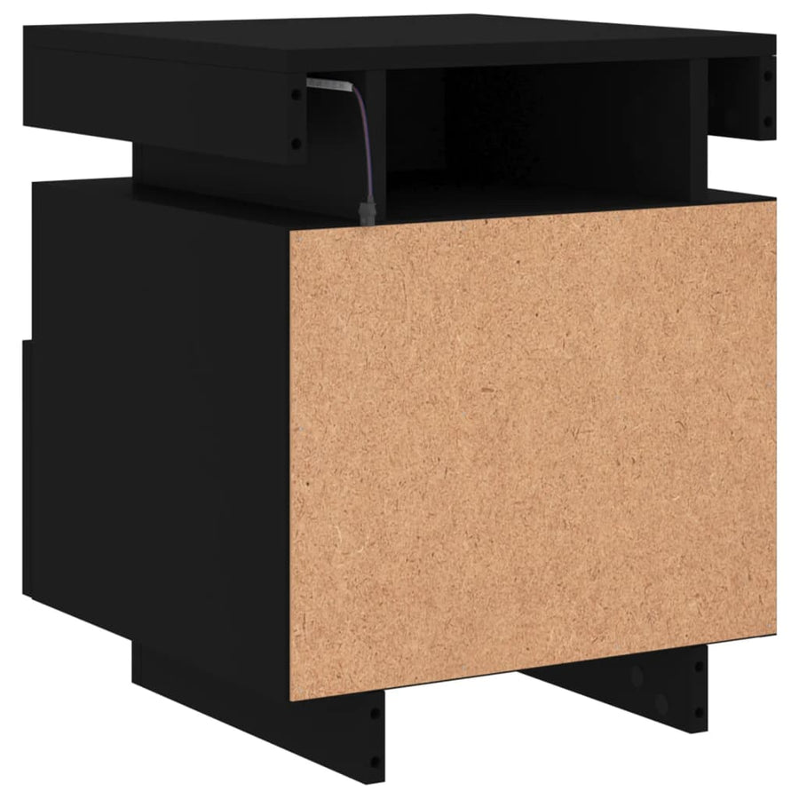 Nachtkastjes Met Led-Verlichting 40X39X48,5 Cm 2 Zwart