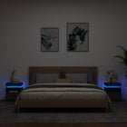 Nightstands with LED lighting 2 pcs 40x39x48.5 cm black