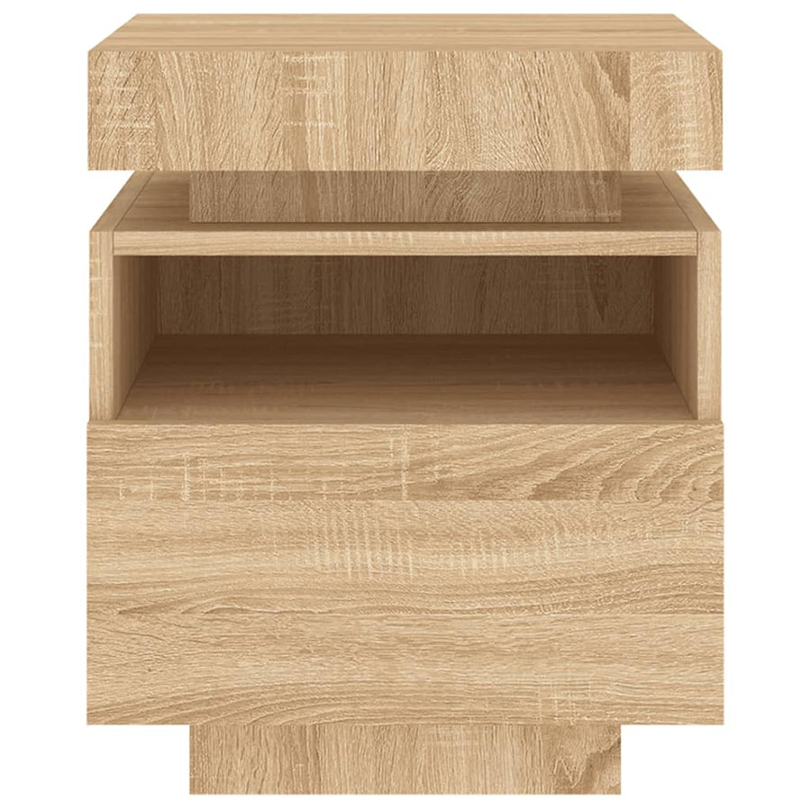 Nachtkastje Met Led-Verlichting 40X39X48,5 Cm Kleur 1 Sonoma eiken