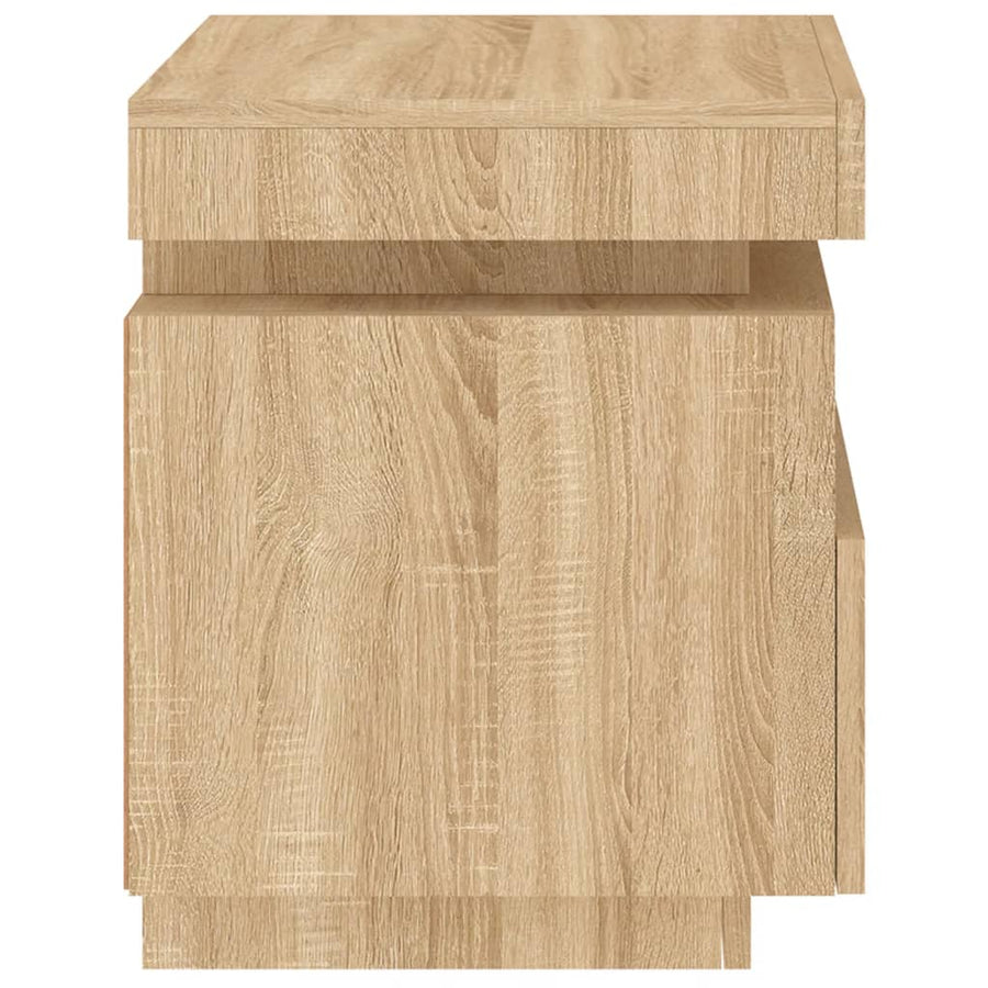Nachtkastje Met Led-Verlichting 40X39X48,5 Cm Kleur 1 Sonoma eiken