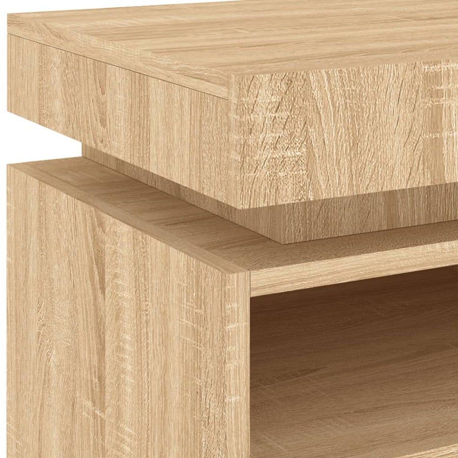 Nachtkastje Met Led-Verlichting 40X39X48,5 Cm Kleur 1 Sonoma eiken