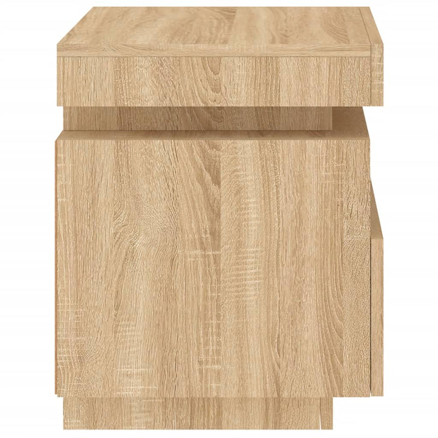 Nachtkastjes Met Led 40X39X48,5 Cm Kleurig 2 Sonoma eiken
