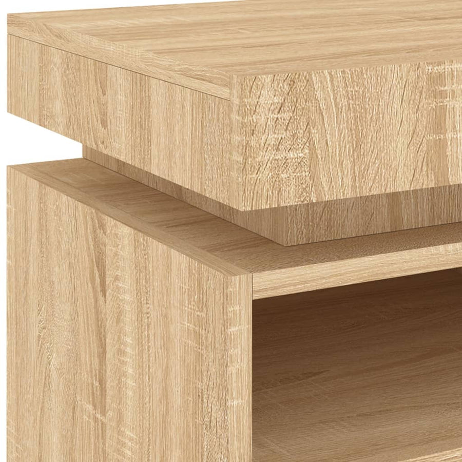 Nachtkastjes Met Led 40X39X48,5 Cm Kleurig 2 Sonoma eiken