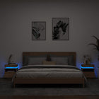 Nightstands with LED 2 pcs 40x39x48.5 cm sonoma oak