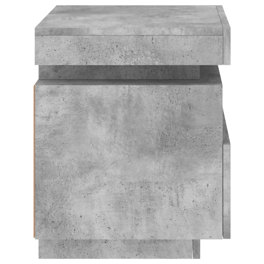 Nachtkastje Met Led-Verlichting 40X39X48,5 Cm 1 Betongrijs