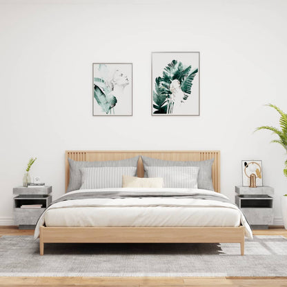 Nachtkastjes Met Led-Verlichting 40X39X48,5 Cm 2 Betongrijs