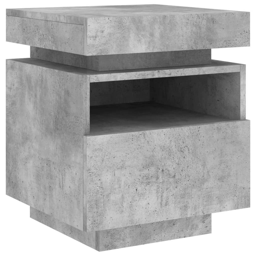 Nachtkastjes Met Led-Verlichting 40X39X48,5 Cm 2 Betongrijs