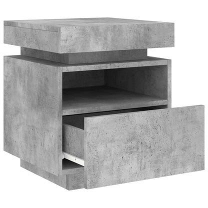 Nachtkastjes Met Led-Verlichting 40X39X48,5 Cm 2 Betongrijs