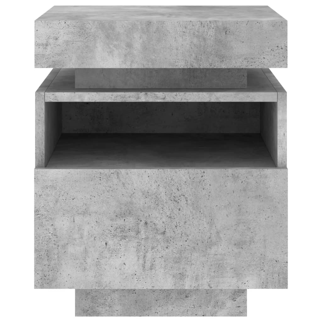 Nachtkastjes Met Led-Verlichting 40X39X48,5 Cm 2 Betongrijs