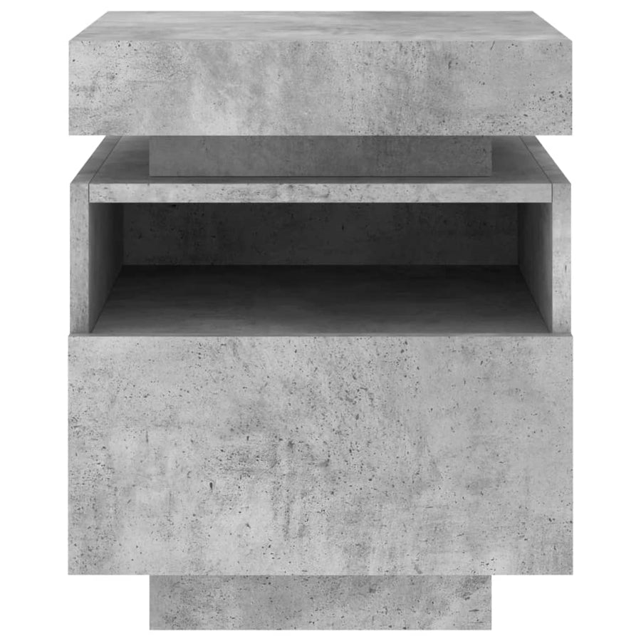 Nachtkastjes Met Led-Verlichting 40X39X48,5 Cm 2 Betongrijs