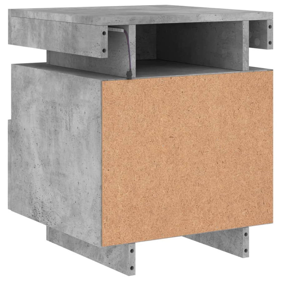 Nachtkastjes Met Led-Verlichting 40X39X48,5 Cm 2 Betongrijs