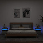 Nachtkastjes 2 st 40x39x48,5 cm betongrijs LED