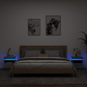 Nachtkastjes 2 st 40x39x48,5 cm betongrijs LED