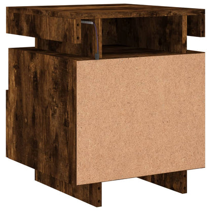 Nachtkastjes Met Led 40X39X48,5 Cm Kleurig 2 Gerookt eiken