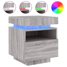 Nachtkastje Met Led-Verlichting 40X39X48,5 Cm 1 Grijs sonoma