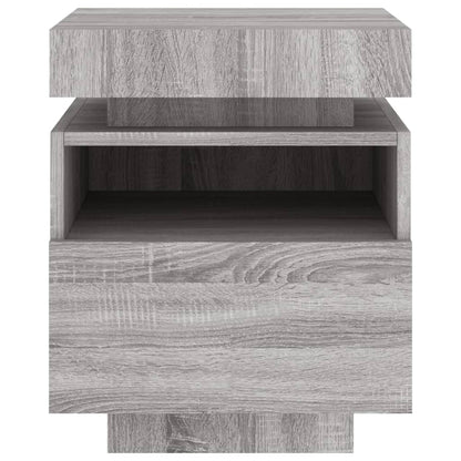 Nachtkastje Met Led-Verlichting 40X39X48,5 Cm 1 Grijs sonoma