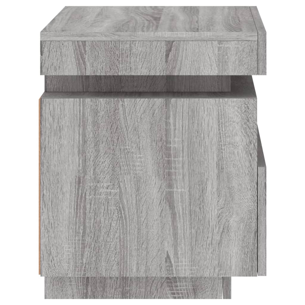 Nachtkastje Met Led-Verlichting 40X39X48,5 Cm 1 Grijs sonoma