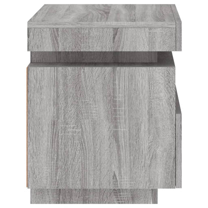 Nachtkastje Met Led-Verlichting 40X39X48,5 Cm 1 Grijs sonoma