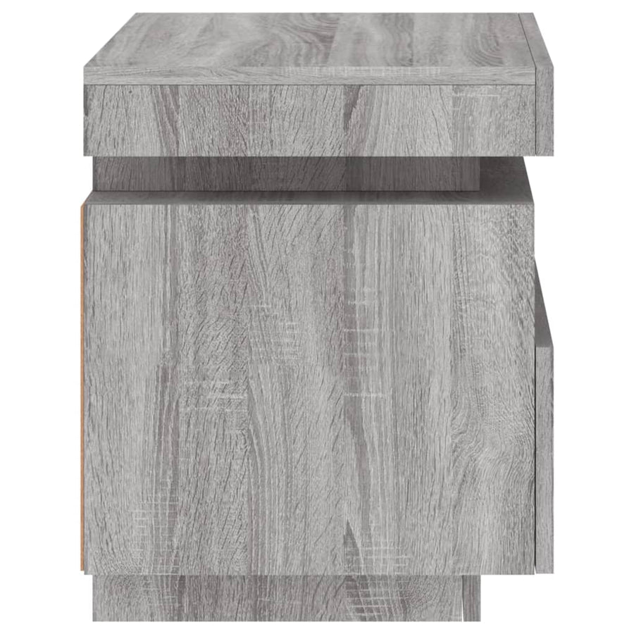 Nachtkastje Met Led-Verlichting 40X39X48,5 Cm 1 Grijs sonoma