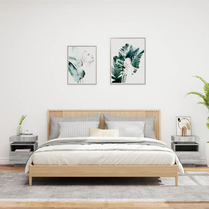 Nachtkastjes Met Led 40X39X48,5 Cm 2 Grijs sonoma