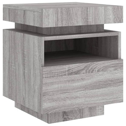 Nachtkastjes Met Led 40X39X48,5 Cm 2 Grijs sonoma