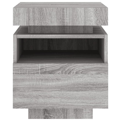 Nachtkastjes Met Led 40X39X48,5 Cm 2 Grijs sonoma