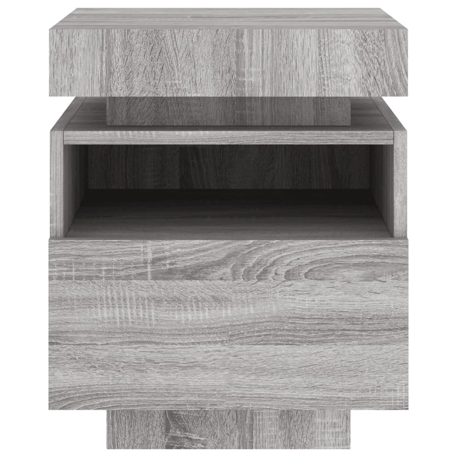 Nachtkastjes Met Led 40X39X48,5 Cm 2 Grijs sonoma