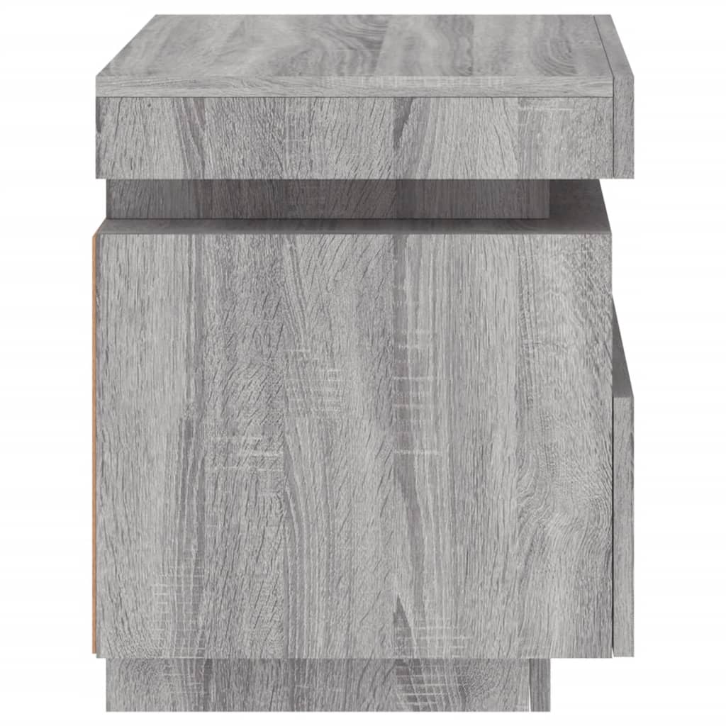 Nachtkastjes Met Led 40X39X48,5 Cm 2 Grijs sonoma