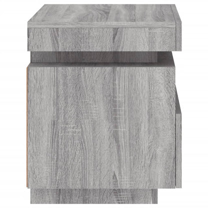 Nachtkastjes Met Led 40X39X48,5 Cm 2 Grijs sonoma