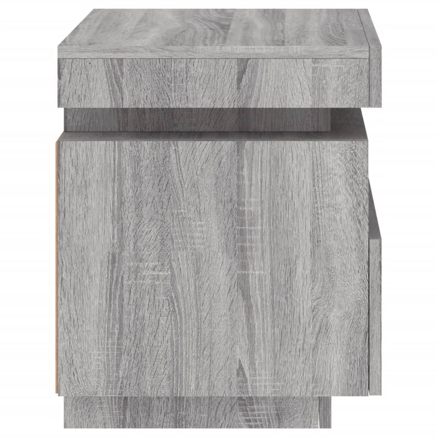 Nachtkastjes Met Led 40X39X48,5 Cm 2 Grijs sonoma
