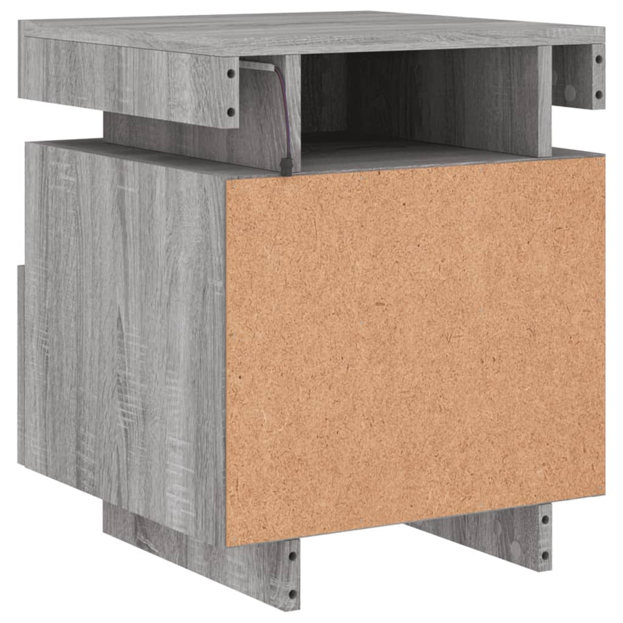Nachtkastjes Met Led 40X39X48,5 Cm 2 Grijs sonoma