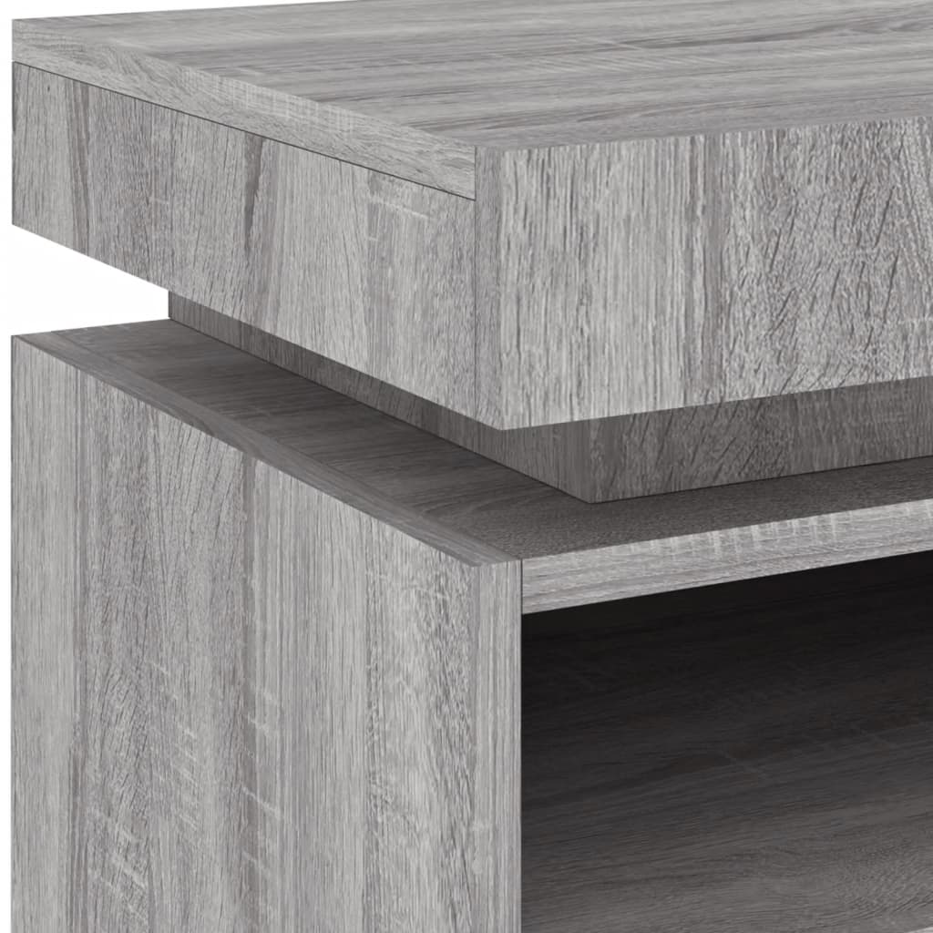 Nachtkastjes Met Led 40X39X48,5 Cm 2 Grijs sonoma