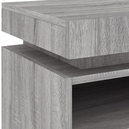 Nachtkastjes Met Led 40X39X48,5 Cm 2 Grijs sonoma